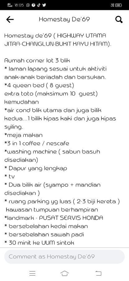 Homestay De'69 Jitra Εξωτερικό φωτογραφία